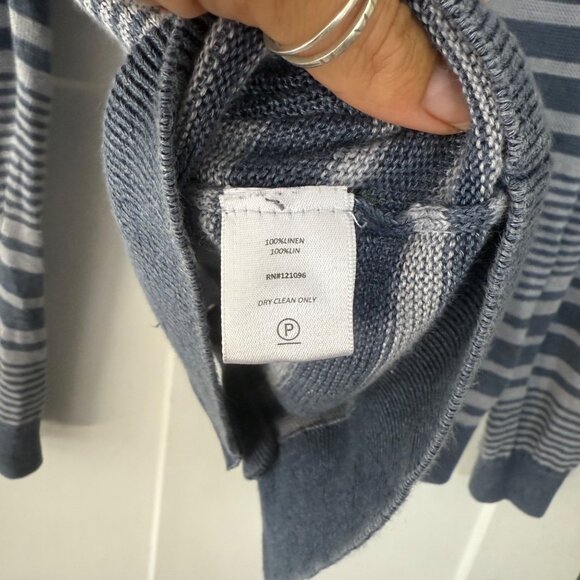 Michael Bastian Made in Italy Blue & White Stripped Light Cardigan Sz XL - Picture 5 of 5